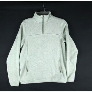 Thread+Supply Pullover Women's Size Medium Green 1/4 Zip Fleece Jacket